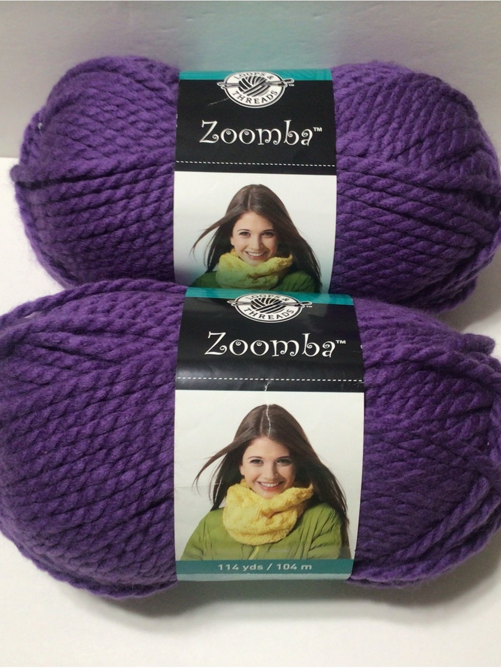 Zoomba Loops & Threads Super Bulky Yarn Color Passion Purple Set of 2